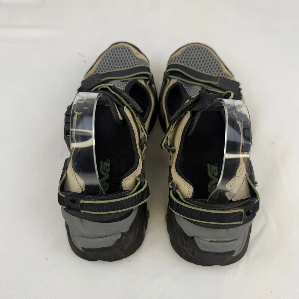Teva Gamma 6473 Hiking Sandals Mens 8 Tan Black Green Stealth Rubber Sole